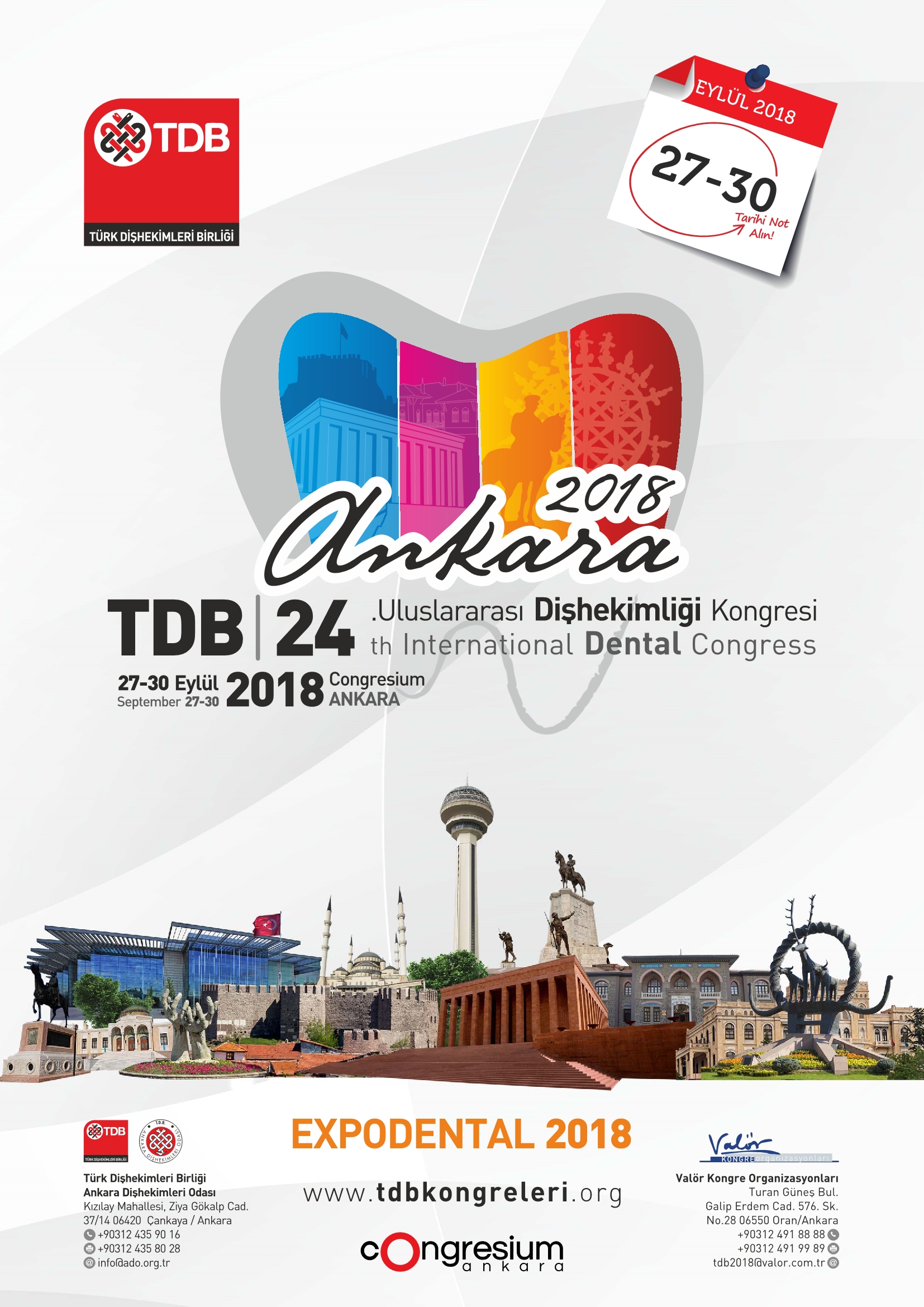 27-30 Eylül 2018 24. Uluslararası Dişhekimliği Kongresi